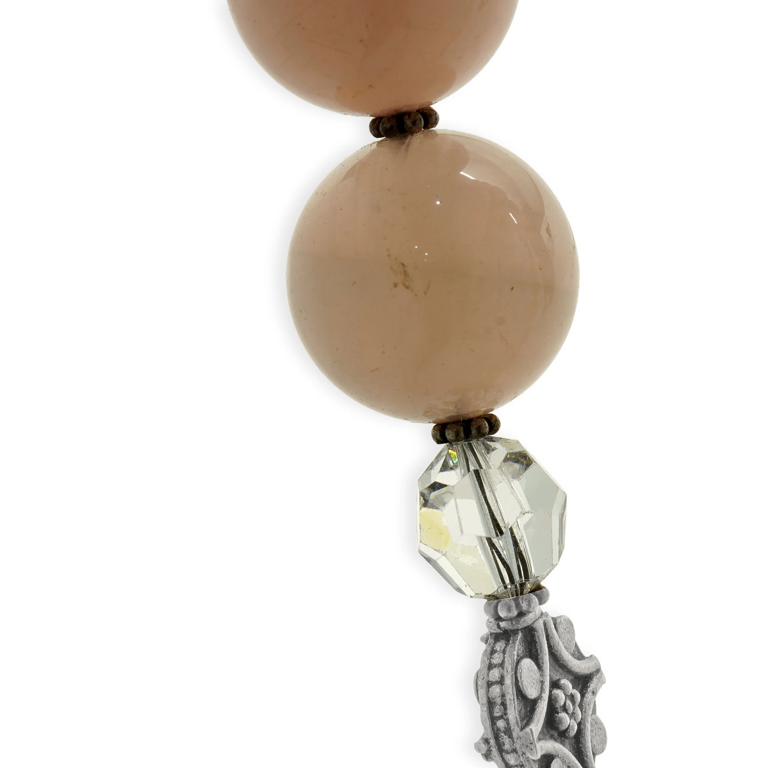 Sterling Silver Double Strand Rose Quartz Necklace - Image 2