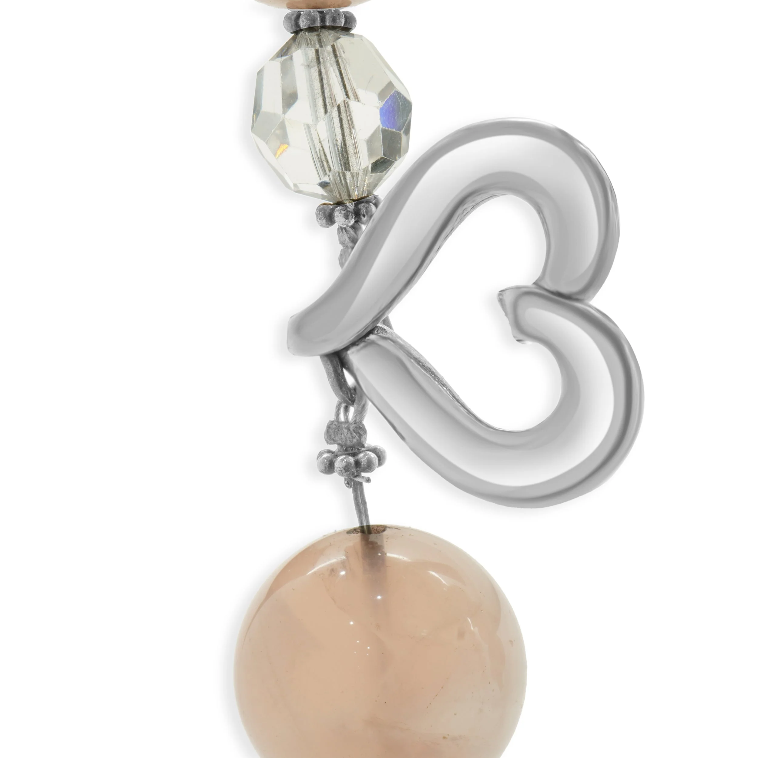 Sterling Silver Double Strand Rose Quartz Necklace - Image 4