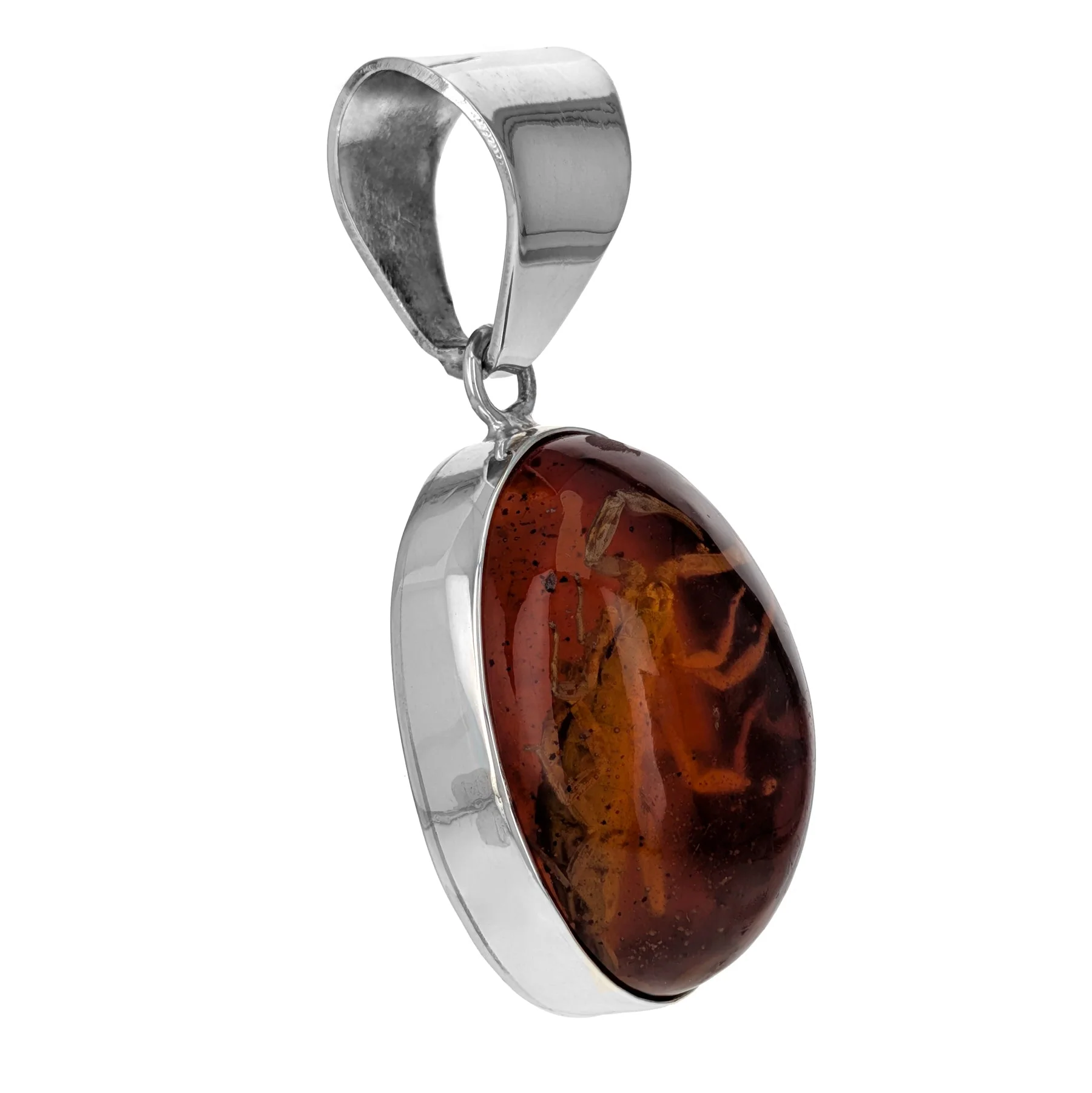 Sterling Silver Scorpion in Amber Resin Pendant - Image 2