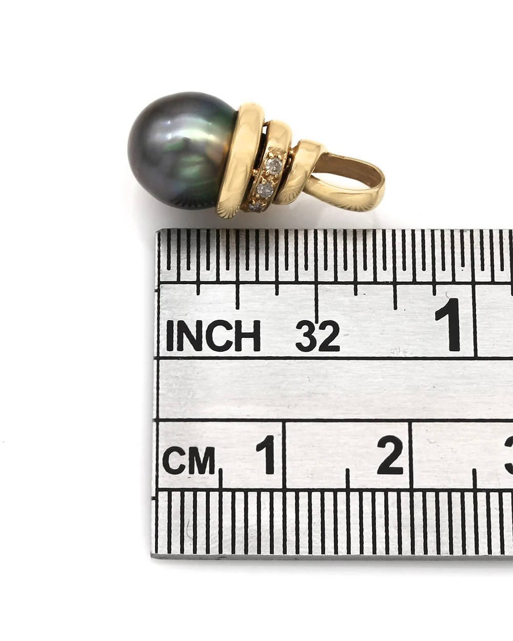 Tahitian Pearl and Diamond Pendant - Image 3