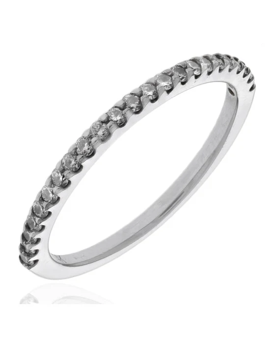 Thin Diamond Band in White Gold