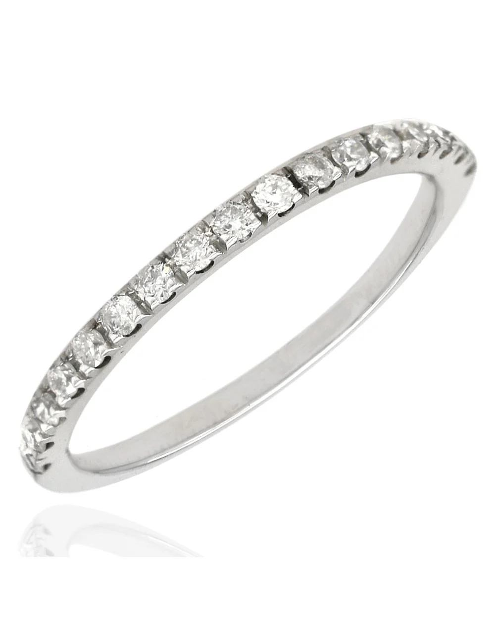Thin Diamond Band in White Gold