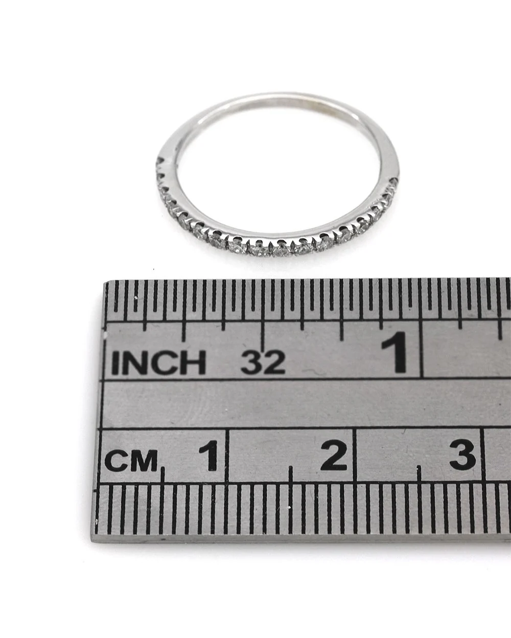 Thin Diamond Band in White Gold - Image 3