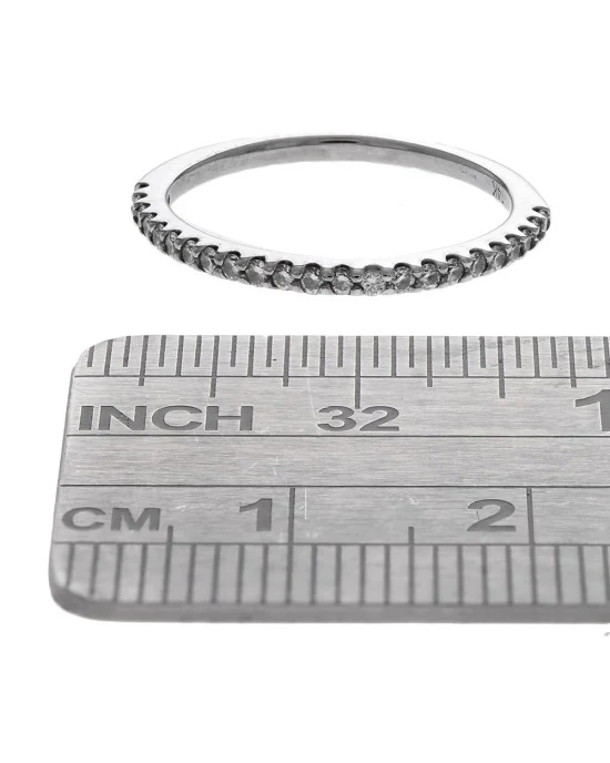 Thin Diamond Band in White Gold - Image 3
