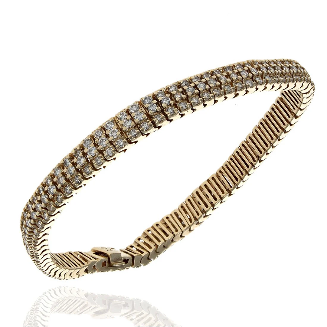 Three Row Diamond Pave Bracelet