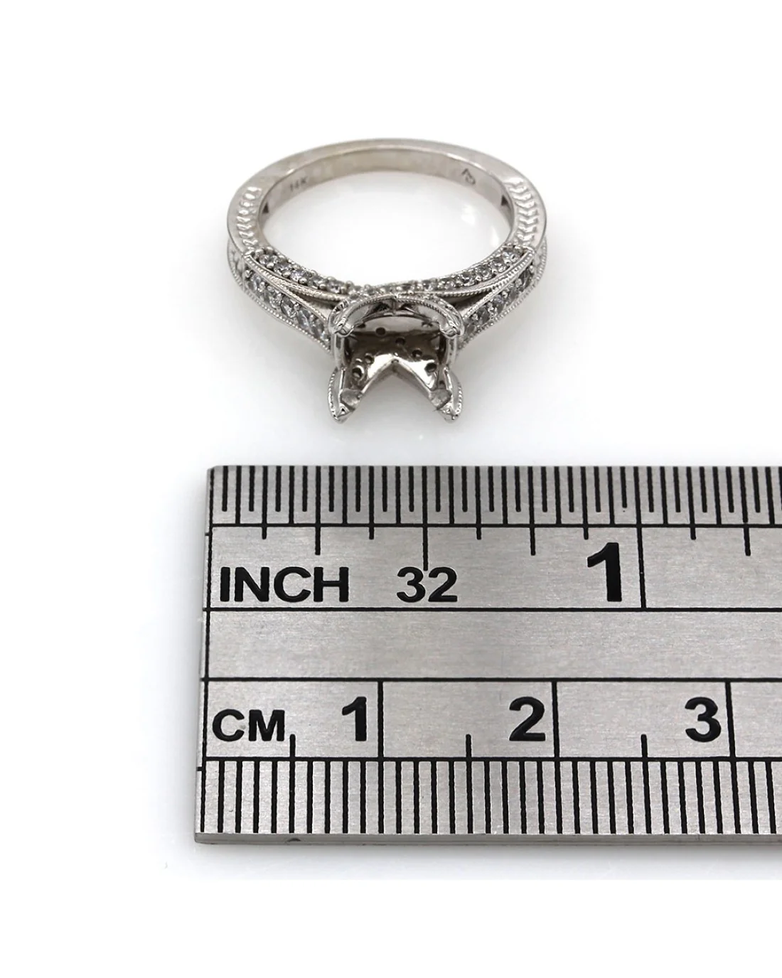 Three Sided Diamond Mounting in Gold - Image 3