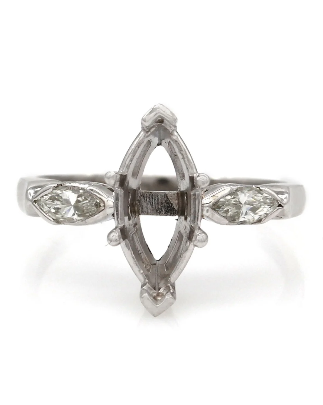 Three Stone Diamond Mounting in Platinum - Image 2