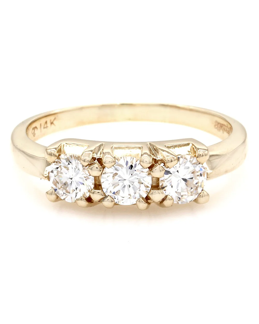 Three Stone Diamond Ring in Gold - Image 2