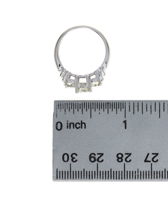 Three Stone Diamond Ring in White Gold - Image 3