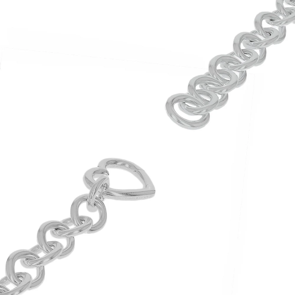 Tiffany and Co Heart Clasp Cable Chain Bracelet in Sterling Silver - Image 2
