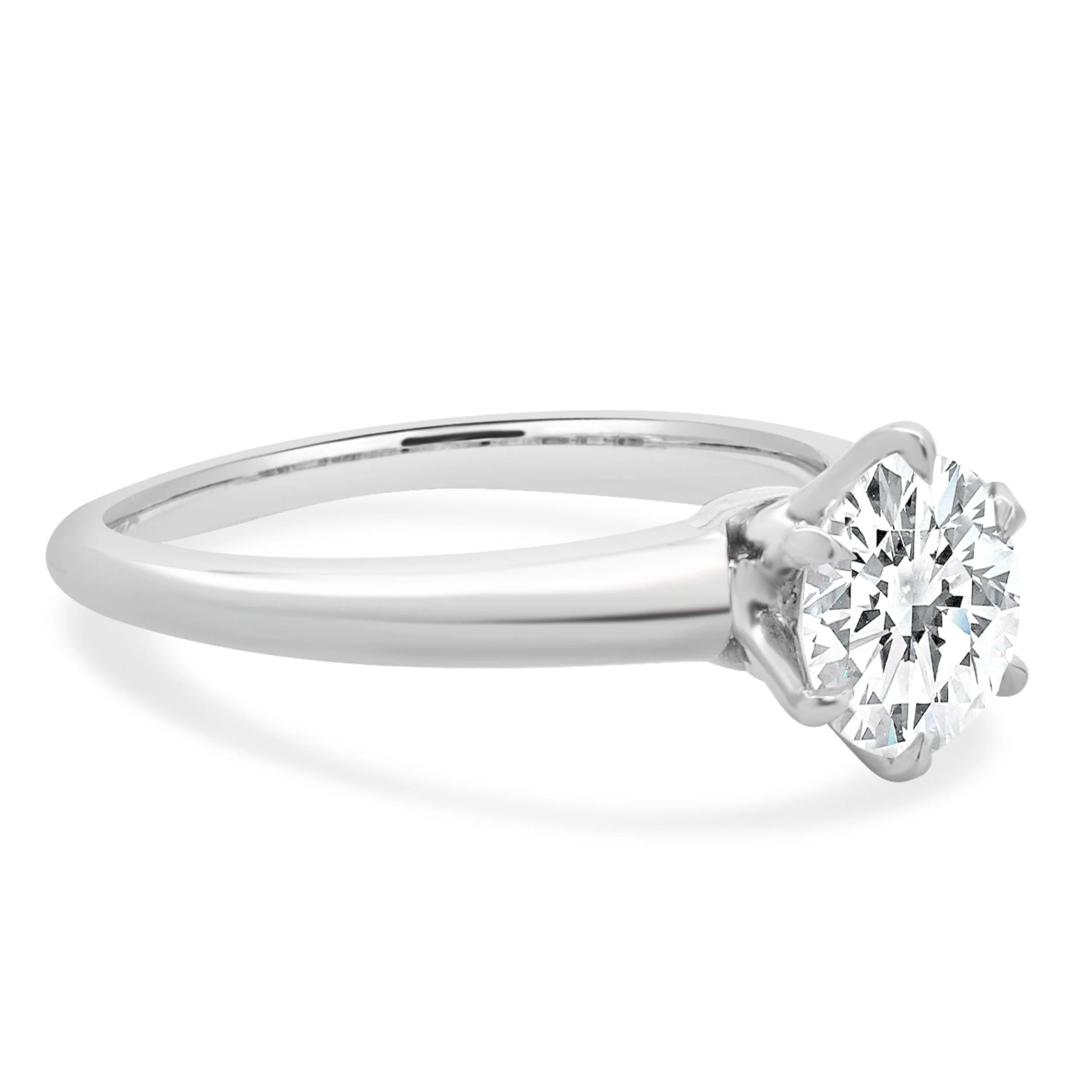 Tiffany and Co. Platinum Round Diamond Engagement Ring - Image 3