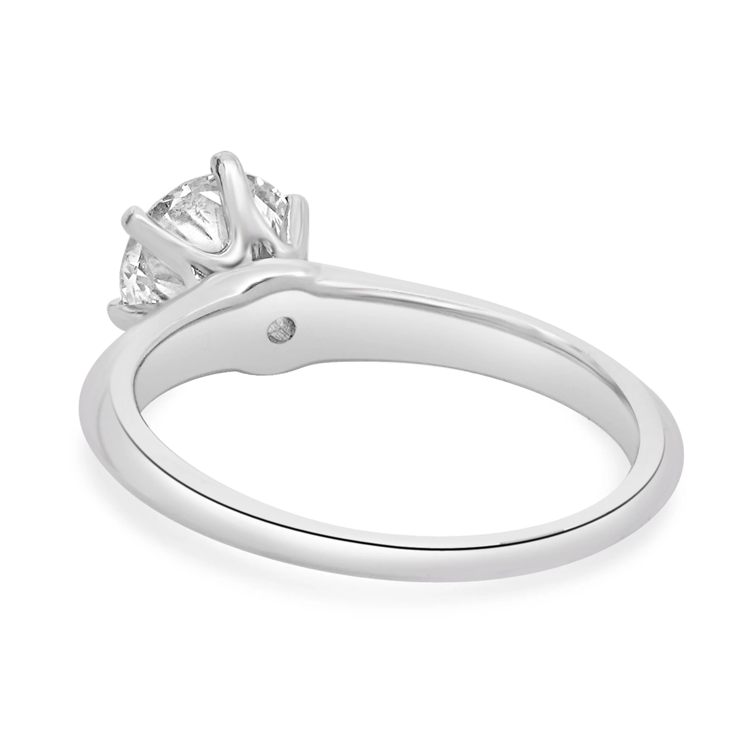 Tiffany and Co. Platinum Round Diamond Engagement Ring - Image 4