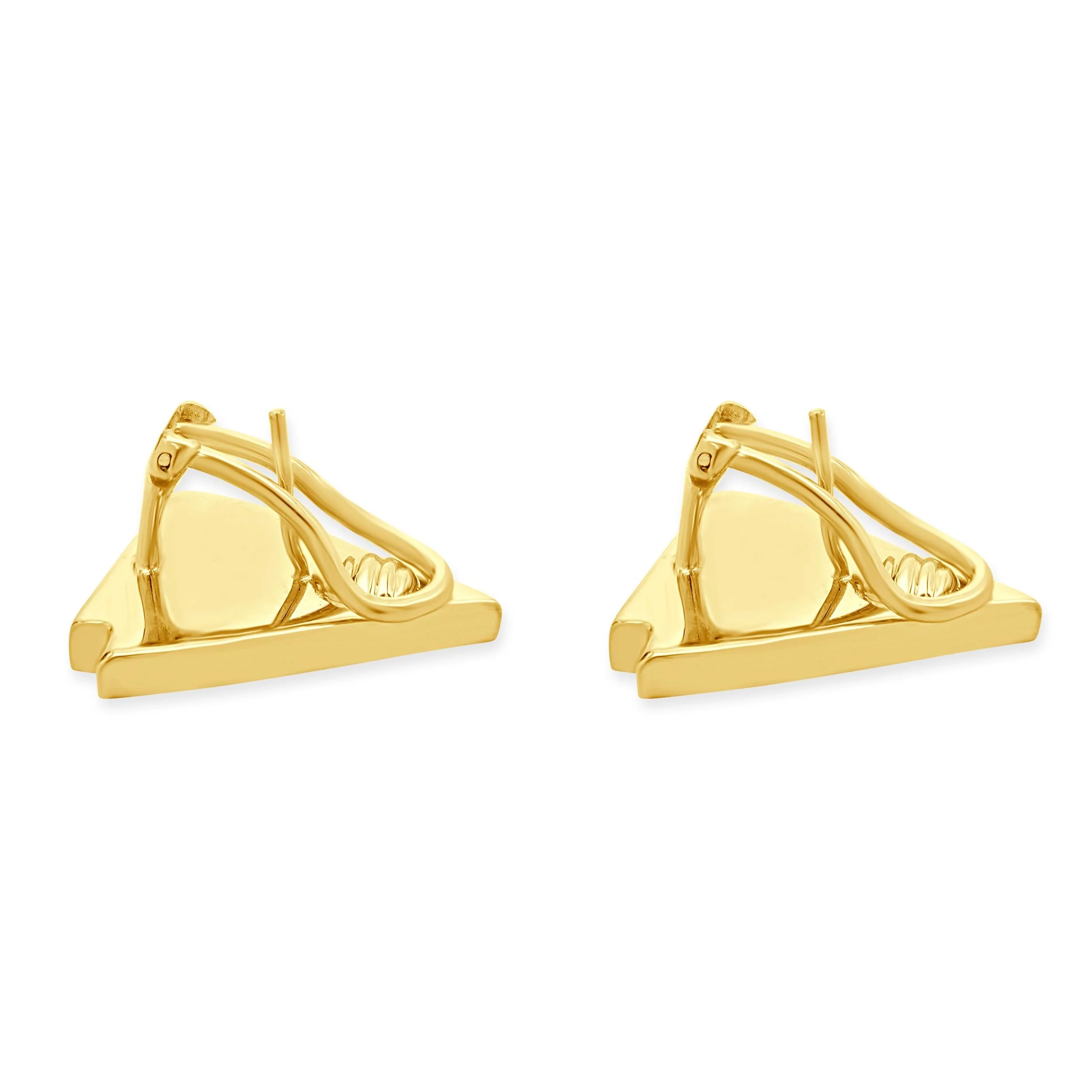 Tiffany & Co. 18 Karat Yellow Gold Lapis & Mother of Pearl Sailboat Earrings - Image 4