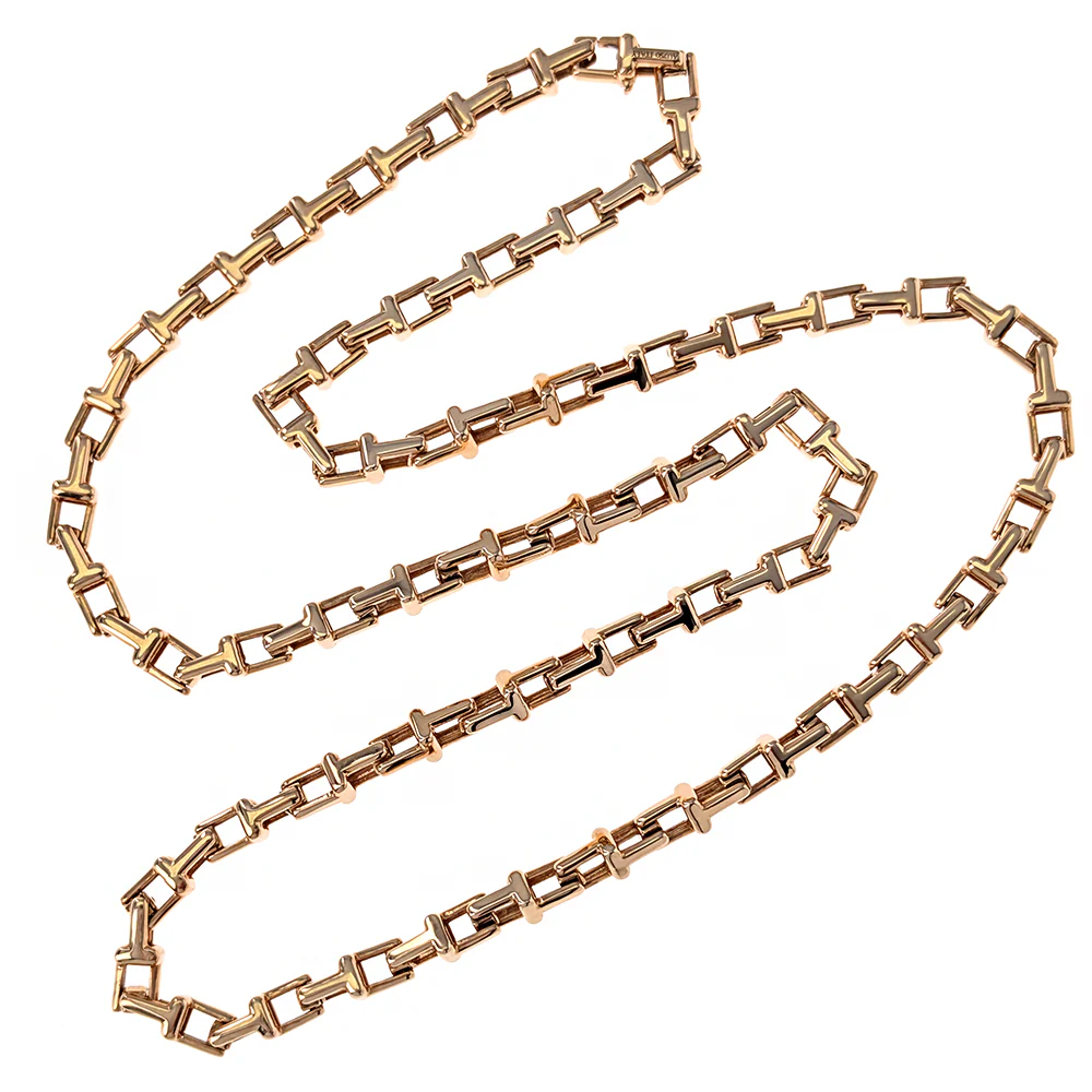 Tiffany & Co. 18K Rose Gold T Link Chain Necklace - Image 2