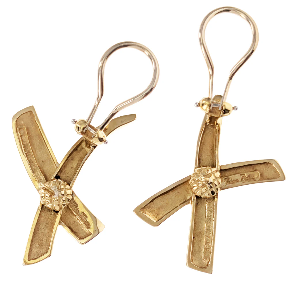 Tiffany & Co. Paloma Picasso 18K Yellow Gold X Kiss Earrings - Image 2