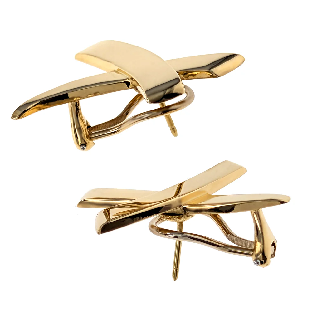 Tiffany & Co. Paloma Picasso 18K Yellow Gold X Kiss Earrings - Image 3