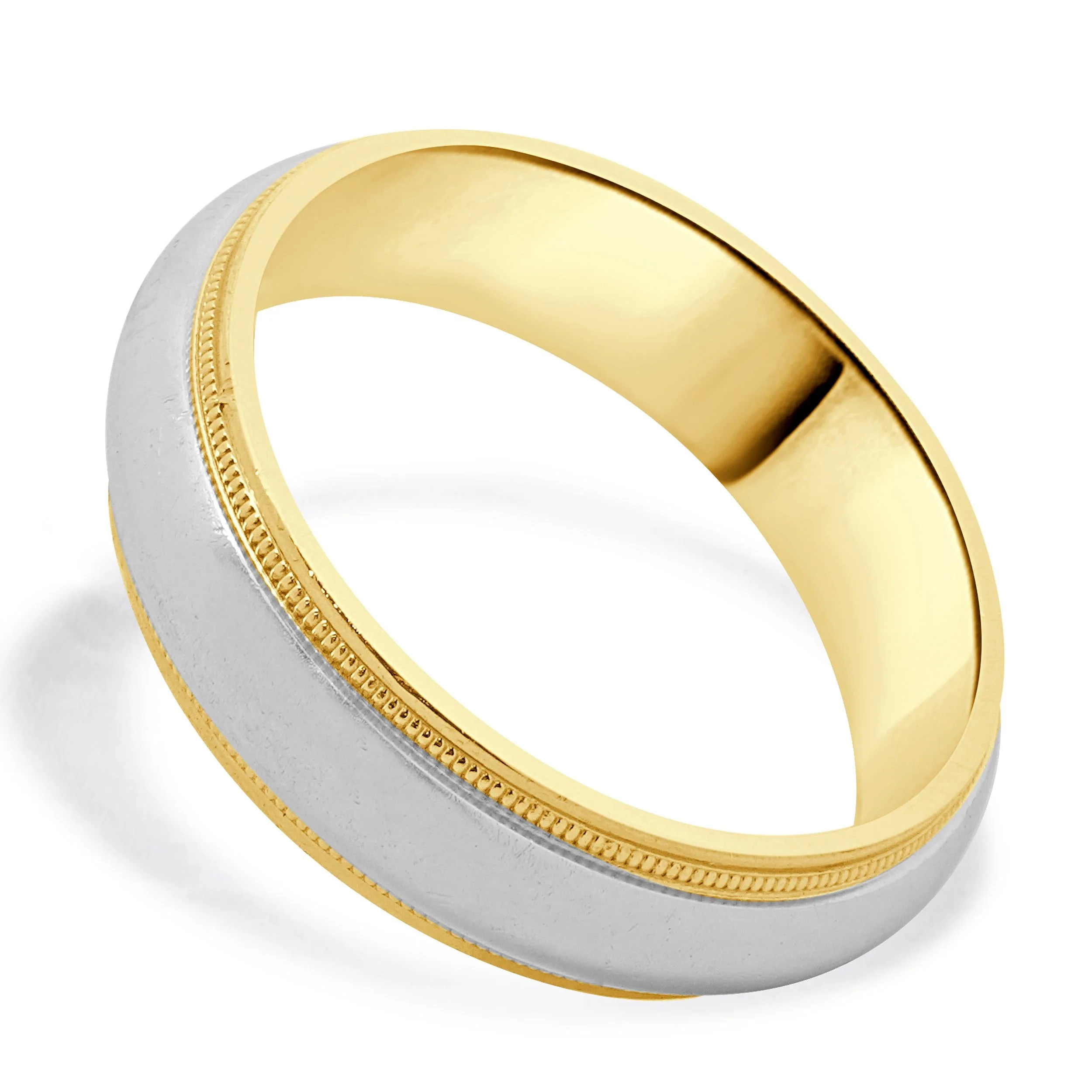 Tiffany & Co. Platinum & 18 Karat Yellow Gold Milgrain 6MM Band - Image 2