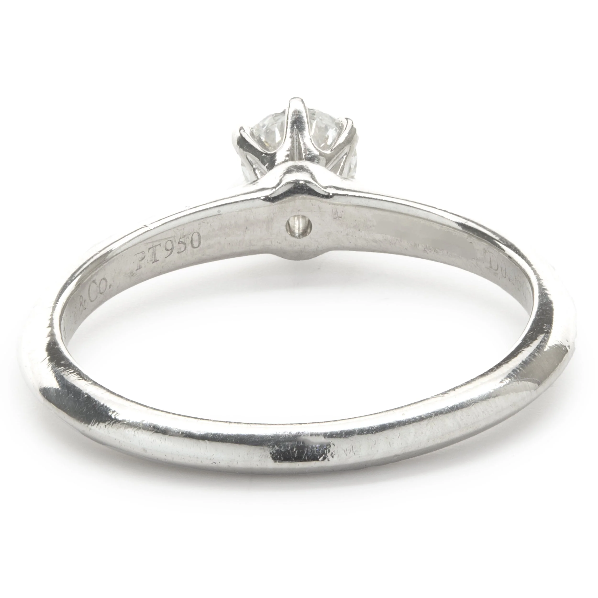 Tiffany & Co. Platinum Round Brilliant Cut Diamond Solitaire Ring - Image 3