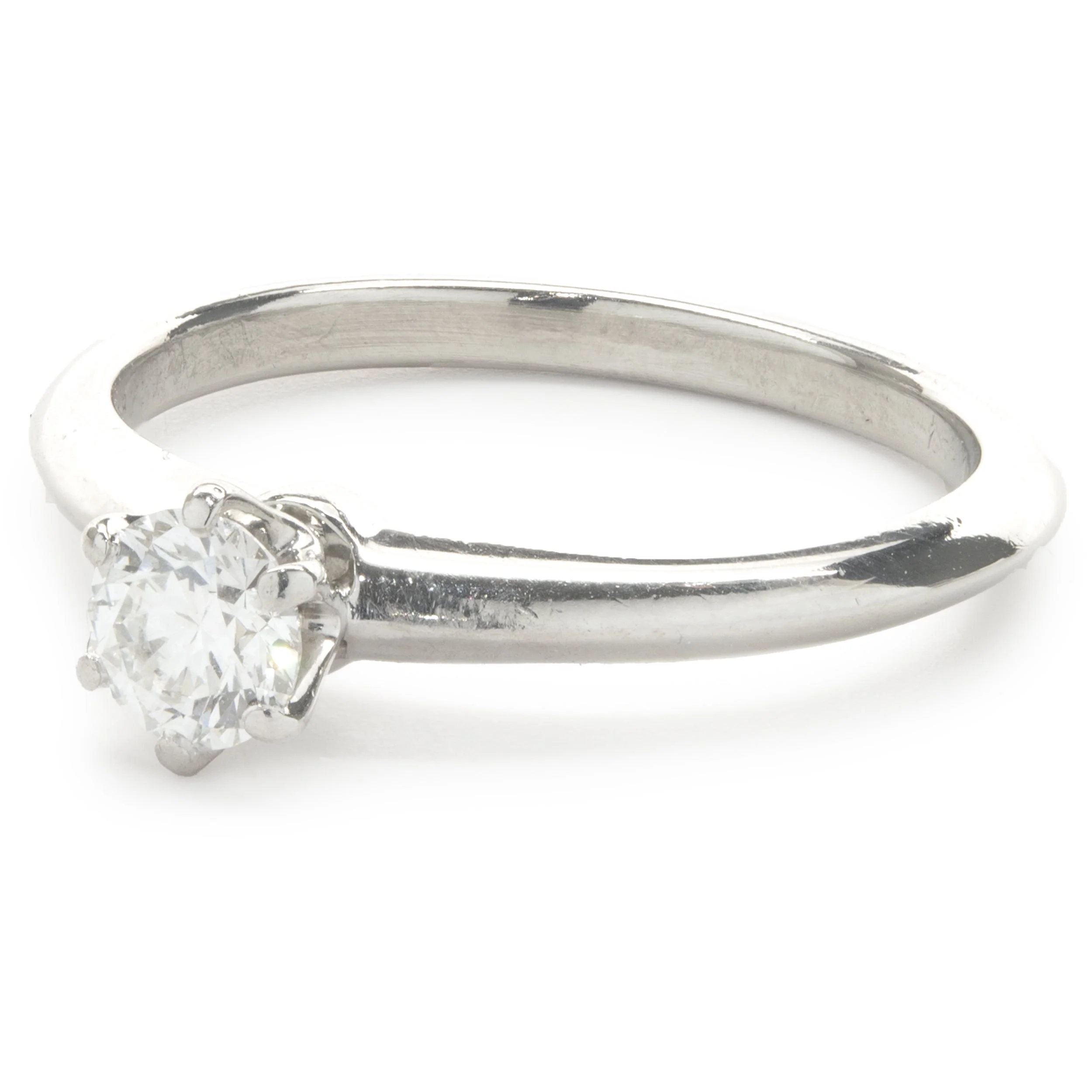 Tiffany & Co. Platinum Round Brilliant Cut Diamond Solitaire Ring - Image 4