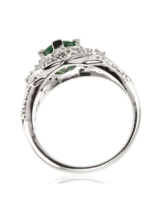 Tsavorite Garnet and Diamond Ring in Gold - Image 5