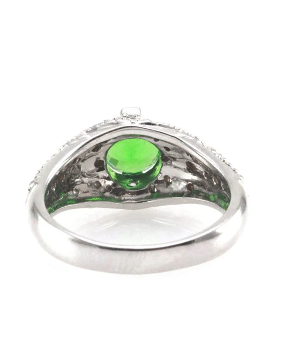 Tsavorite Garnet and Diamond Ring in Gold - Image 6