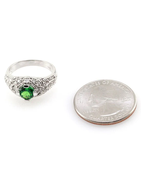Tsavorite Garnet and Diamond Ring in Gold - Image 7