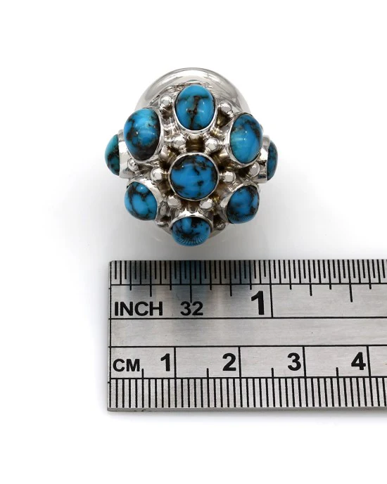 Turquoise Cabachon Dome Ring - Image 4