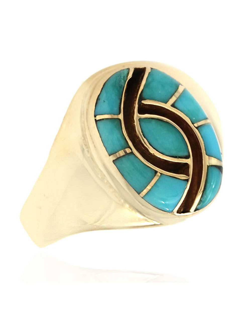 Turquoise Panel Inlay Tapered Ring