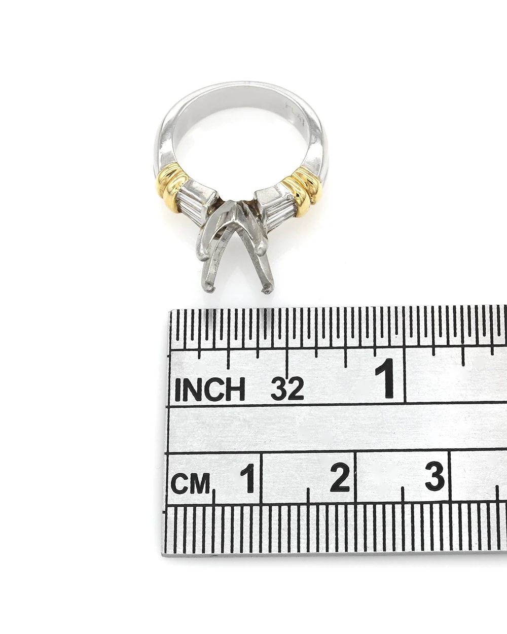 Two-Tone Diamond Mounting in Platinum and Gold - Image 2