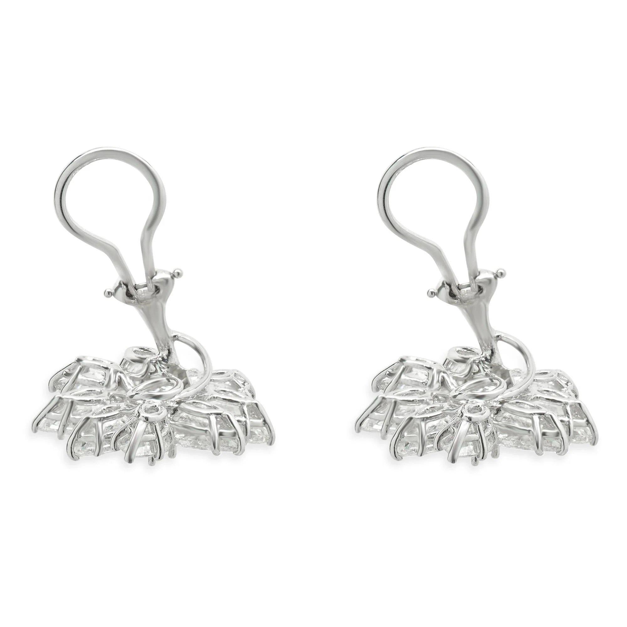 Valenti Magro Platinum Pear and Marquise Cut Diamond Cluster Earrings - Image 4