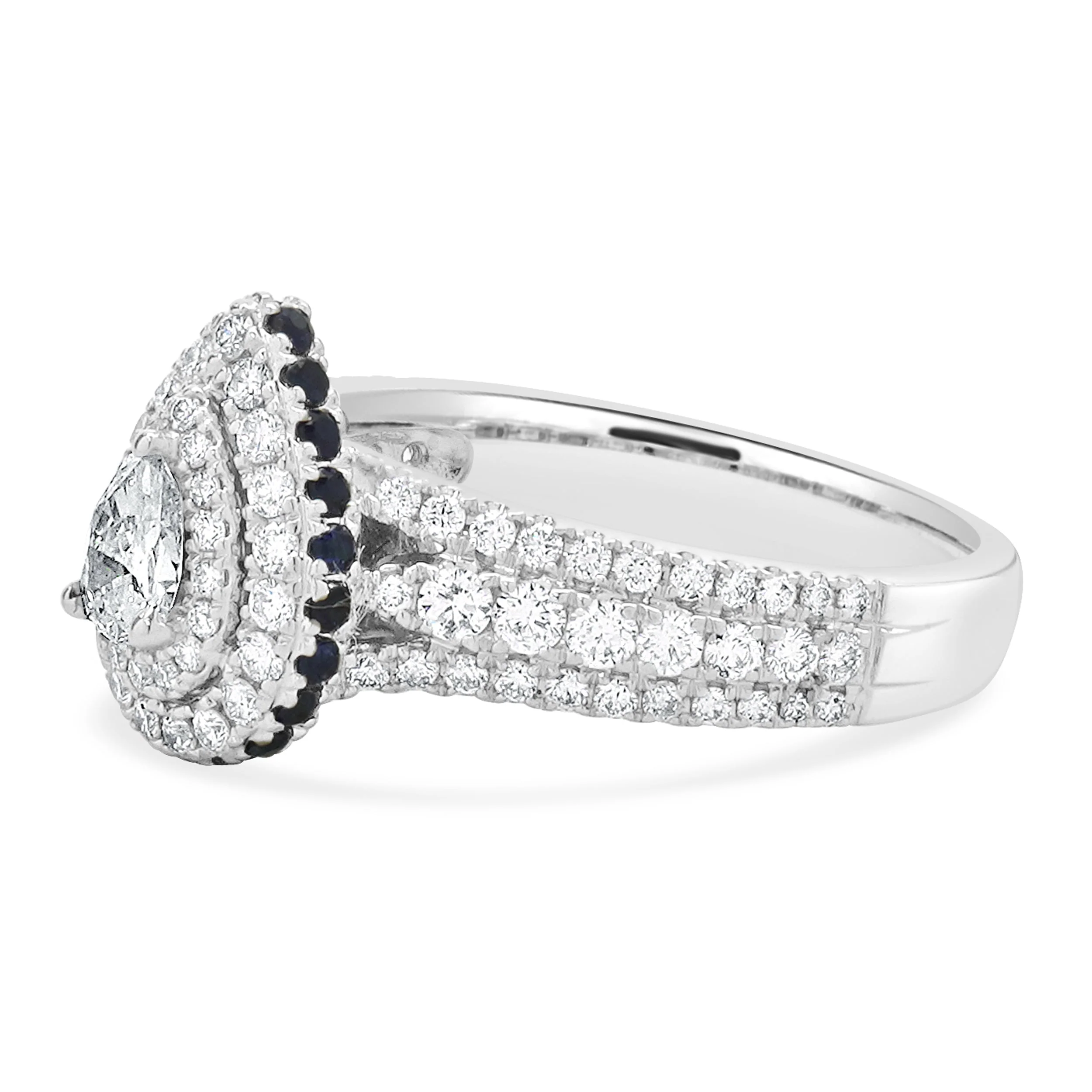 Vera Wang 14 Karat White Gold Pear Cut Diamond Engagement Ring - Image 2