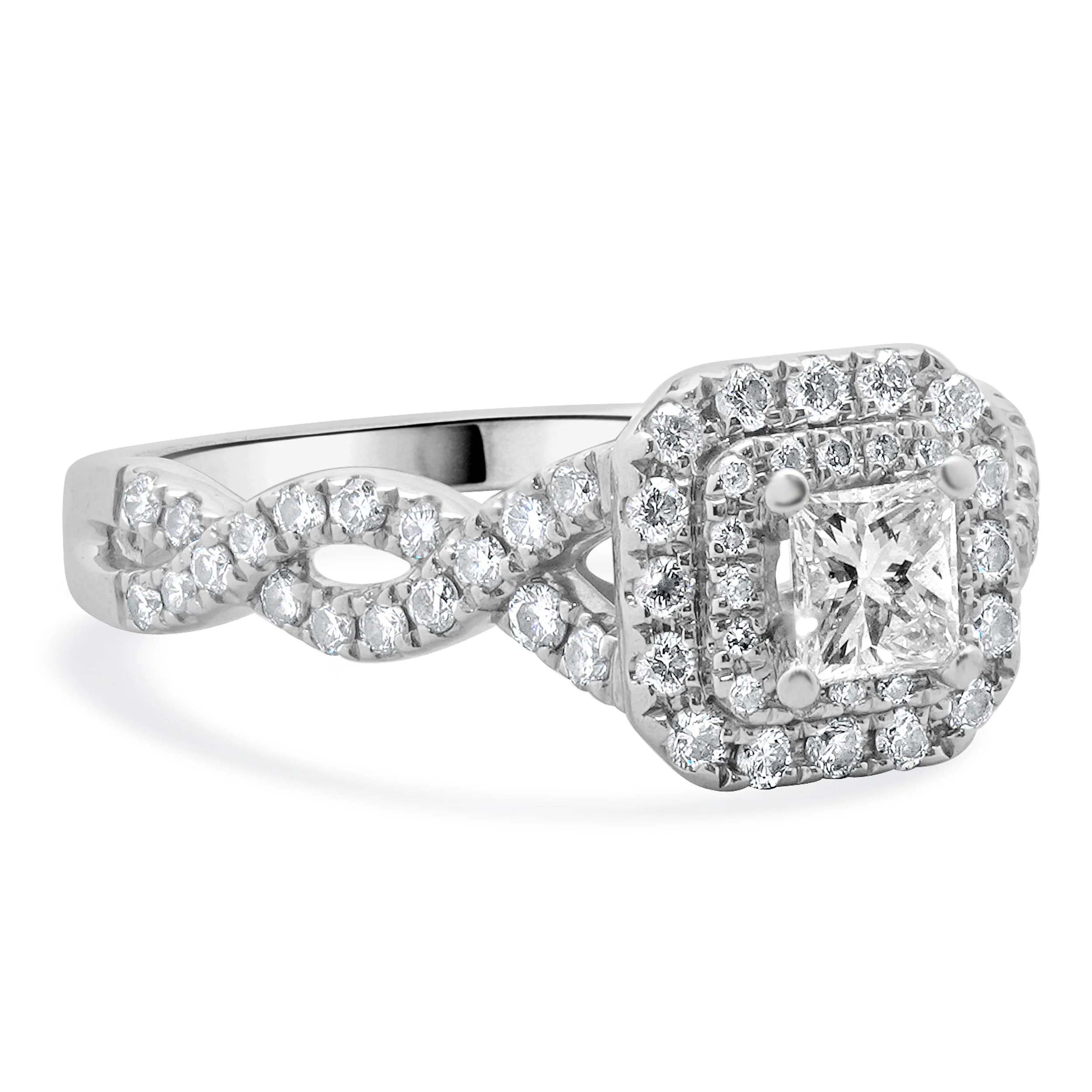 Vera Wang 14 Karat White Gold Princess Cut Diamond Engagement Ring - Image 2