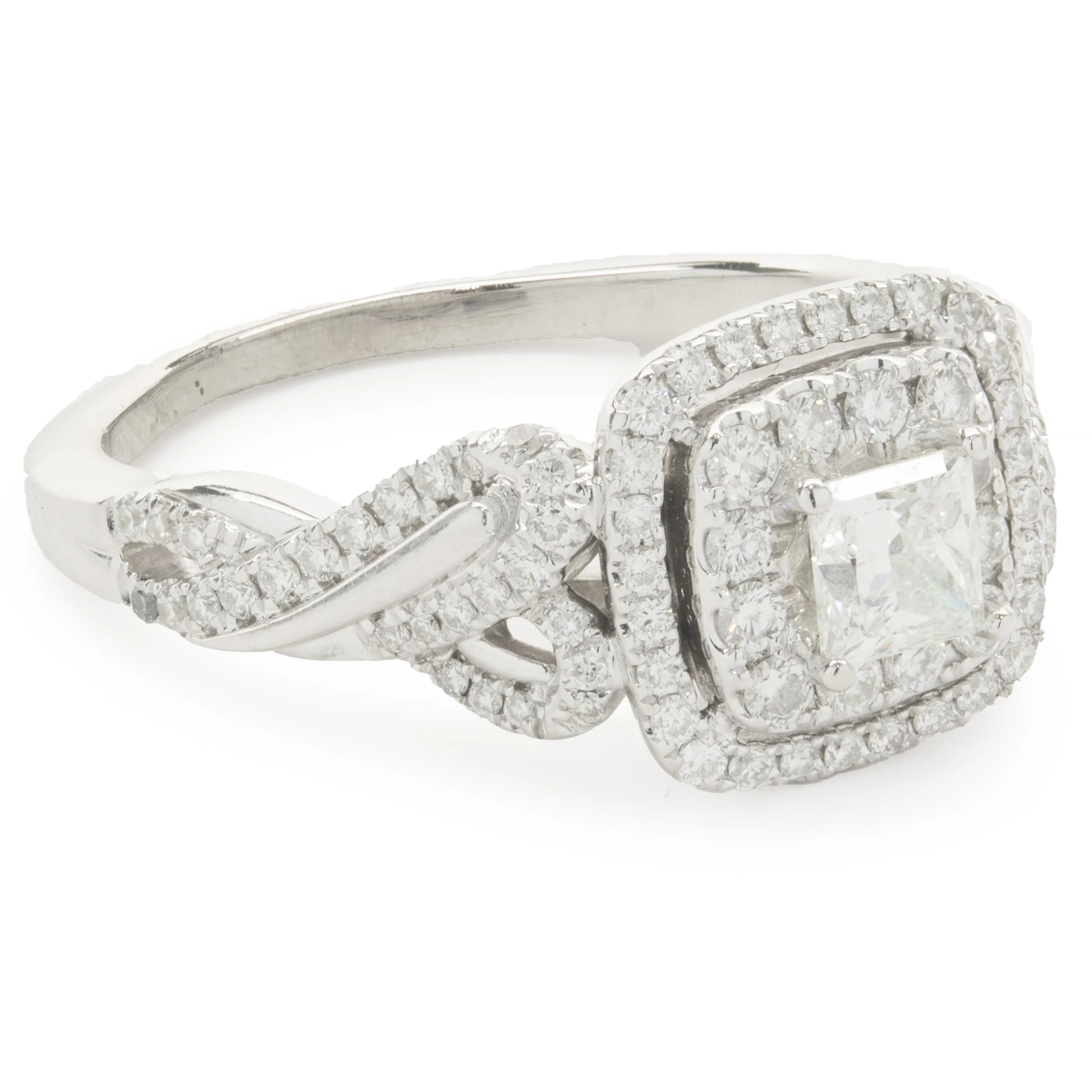 Vera Wang 14 Karat White Gold Princess Cut Diamond Engagement Ring - Image 2