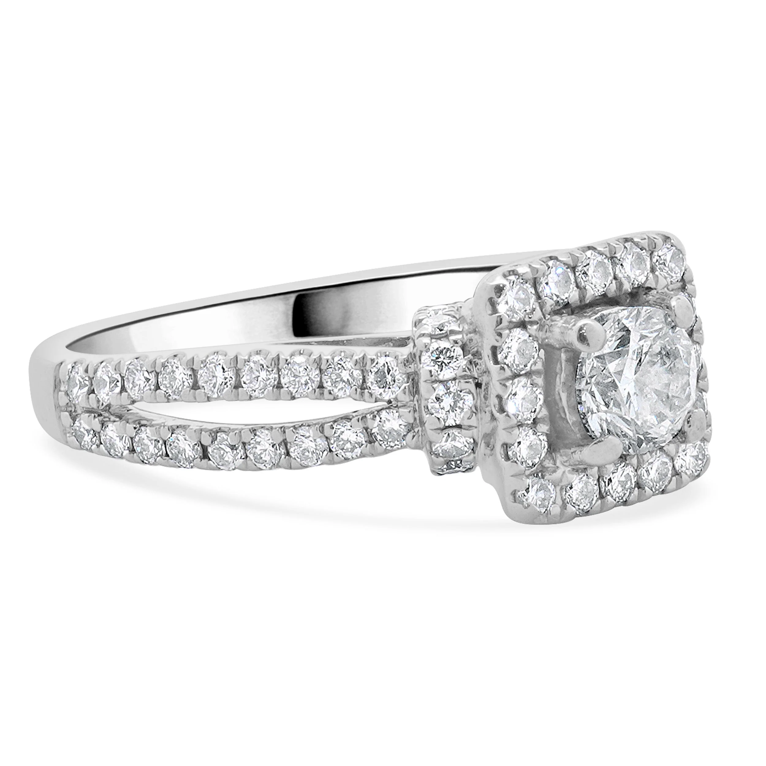 Vera Wang 14 Karat White Gold Round Brilliant Cut Diamond Engagement Ring - Image 4