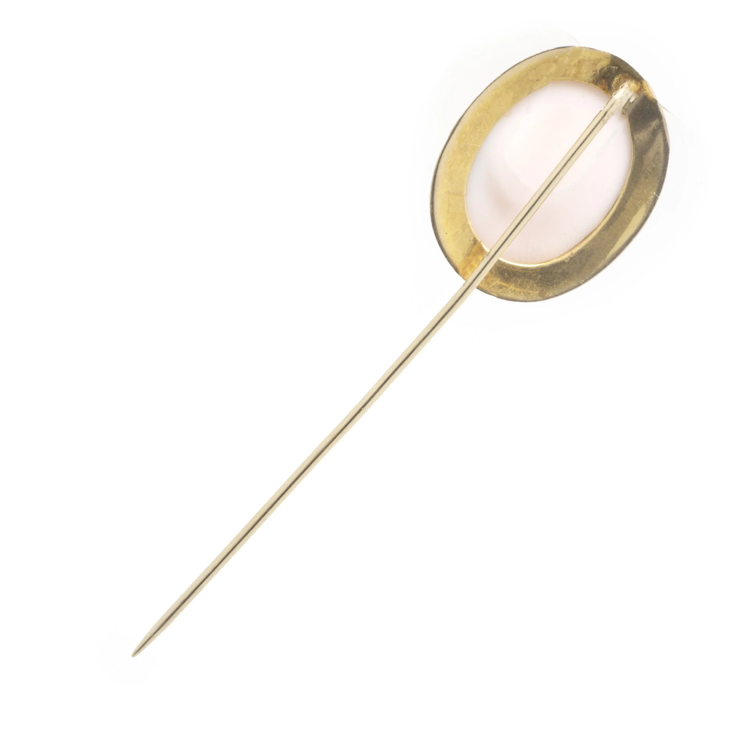 Vintage 10 Karat Yellow Gold Cameo Stick Pin - Image 4