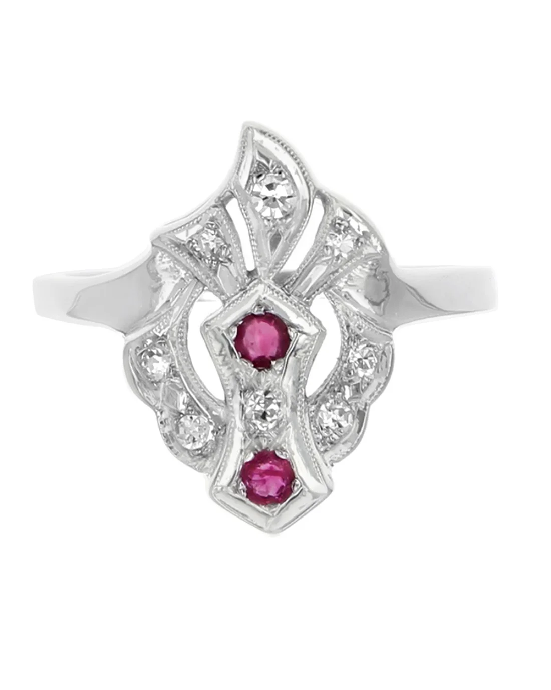 Vintage Burmese Ruby and European Diamond Ring - Image 2