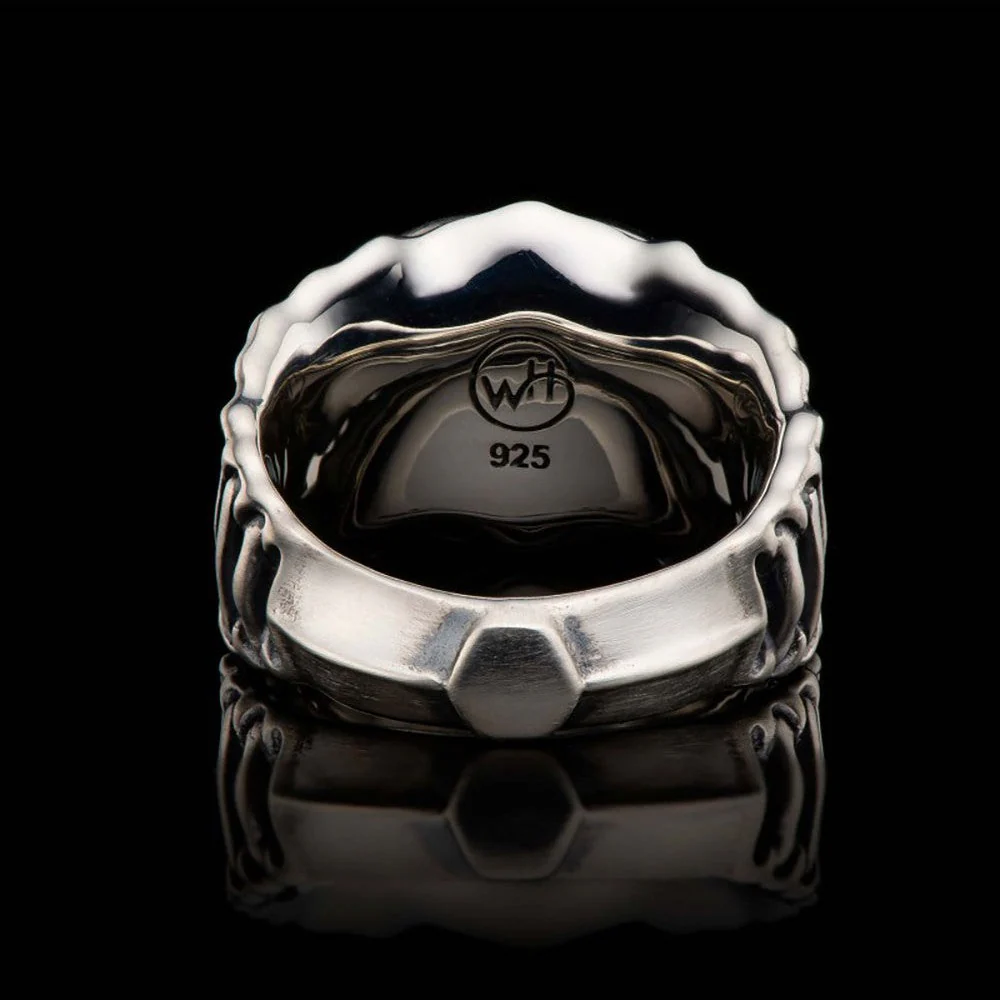 William Henry Echelon Sterling Silver Dinosaur Bone Inlay Ring - Image 3
