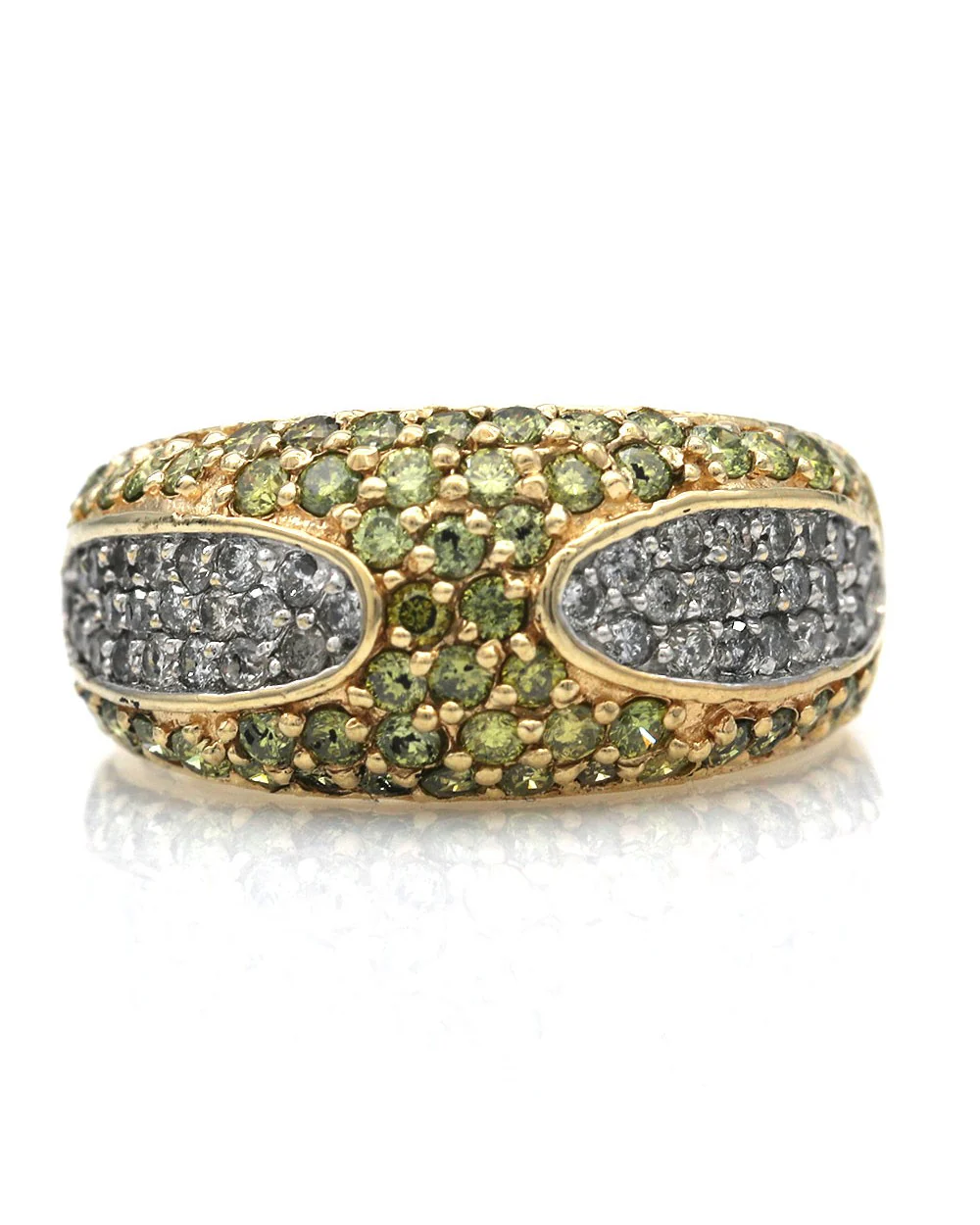 Yellow and White Diamond Pave Ring - Image 2