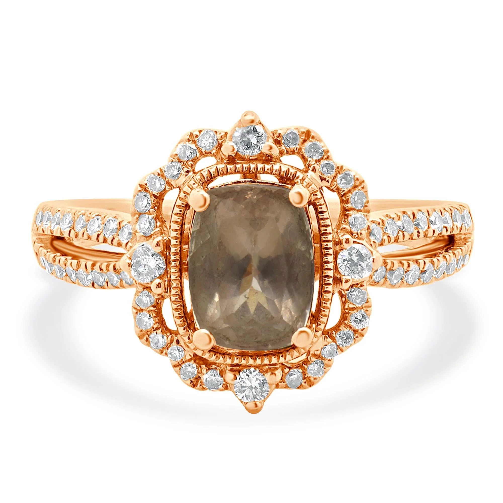 Zac Posen 14 Karat Rose Gold Paulette Morganite and Diamond Ring
